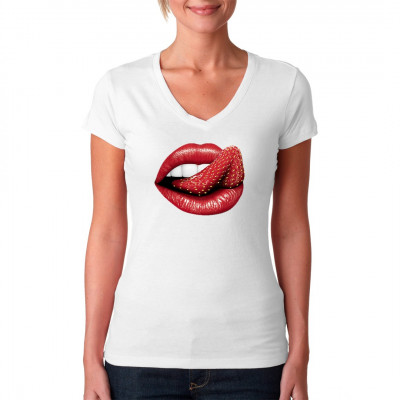 Dieses erotische Motiv erinnert ein wenig an das Logo der Rolling Stones. Gibt es etwas sinnlicheres als wunderschöne rote Lippen, strahlend weiße Zähne und die Verheißung eines süßen Kusses? Hol dir jetzt diesen sexy Druck für dein Shirt.
