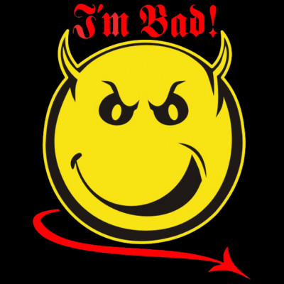 Bad Gesicht als Fun Shirt. FUN Shirt, Cooles Motiv, Sonnenschein, Comic, Teufel, X - XXL Motive, Lustig & Fun, 