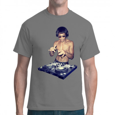Bruce Lee goes DJ Mischpult Musik Disco Geschenkidee