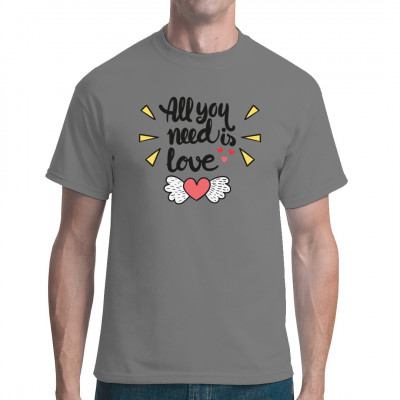 Romantischer Shirt Aufdruck: All you need is love!