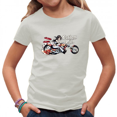 Comic Girl auf einem coolen Chopper.
Tolles Biker-Motiv für Jung und Alt
