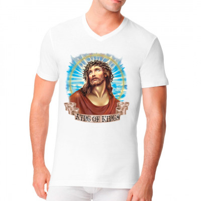 Religiöses T-Shirt - Motiv: King of Kings - König aller Könige

Wenn Ihr Jesus als euren Erlöser annehmt, dann zeigt mit diesem T-Shirt eure Liebe zu Ihm.

Motivgröße ca. 13x12 Zoll