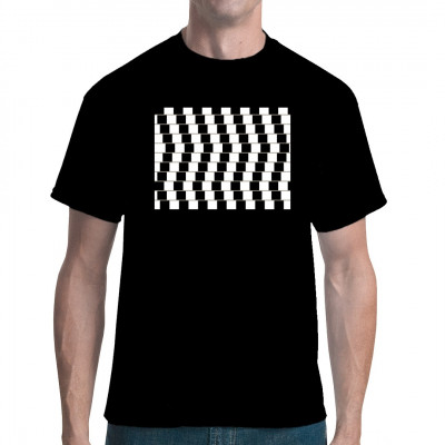 Optische Täuschung Balken schwarz weiß Shirt bedruckt