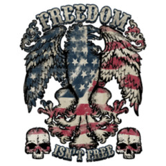Freedom Isn't Free - Adler, US-Flagge und Schädel