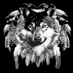 Wolfskopf im Indianerlook - Oversize 