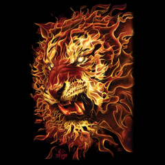 Brennender Löwenkopf