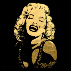 Pin-Up: Marilyn Monroe smiling (Goldfolie)
