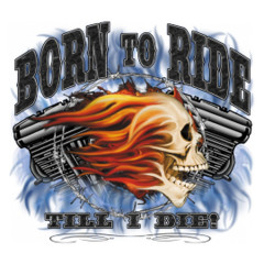 Biker Motiv: Motorblock, Born to ride till I die